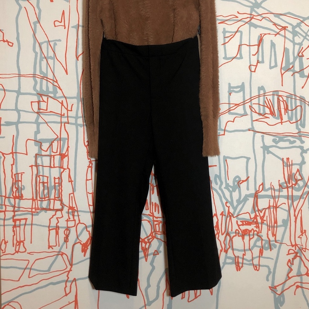 Zara Woman black cropped kick flare trouser